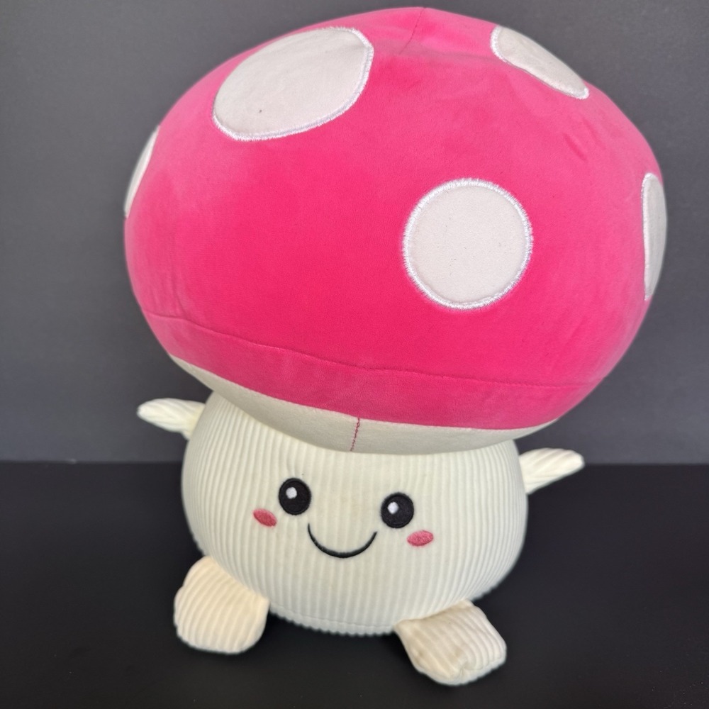 Mushroom/Toad Bright Pink Soft Large Plushy Plush 12'' inch SMOOCHY PALS - RARE